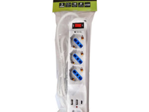Multipresa 3 Posti 10/16 A Bipasso/Schuko con 3 Porte USB-A/C™ Bianca